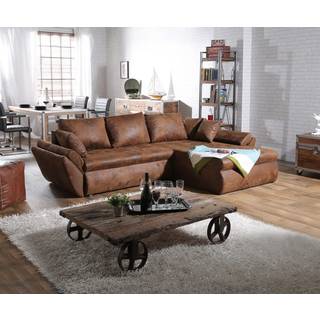 Ecksofa Loana 275x185 cm Braun mit Schlaffunktion