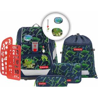 Schulranzen Set 2IN1 Plus 6tlg. Wild T-Rex Taro Grün, Schwarz
