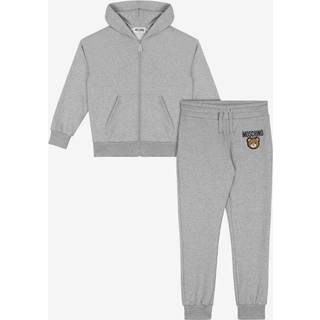Moschino Kids Cotton jersey hoodie and sweatpants set - grey - Y 5