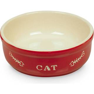 Keramikskål "CAT", 0,25 l ø 14x14x5 cm - Red - 14x14x5 cm