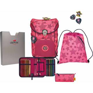 Schulrucksack ErgoFlex Set 5tlg. Easy Superflash Neon Star Pink