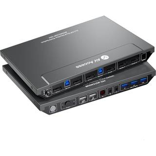 AV Access 8K DisplayPort KVM-switch til to computere til to skærme