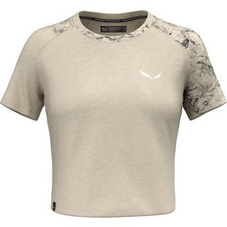Salewa Women's Lavaredo Hemp Crop T-Shirt Funktionsshirt Damer størrelse 34 farve beige/grå