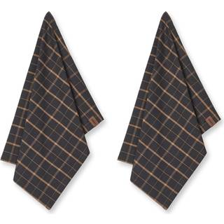 Humdakin Humdakin Recycled viskestykke 45x70 cm 2-pak Brown plaid