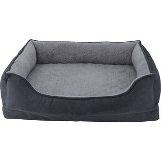 Comfort bed square "VARA" 71 x 56 x 21 cm - Grey - L x B x h: 90 x 70 x 24 cm
