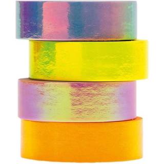 Paper Poetry Tape Set irisierend pastell 15mm 5m 4 Stück - Mehrfarbig