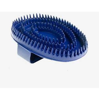 Horze gummi curry kam - Storlek: stor färg: blå