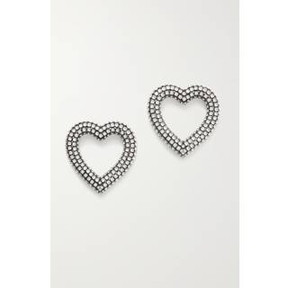 Balenciaga Embellished heart earrings - silver - One Size