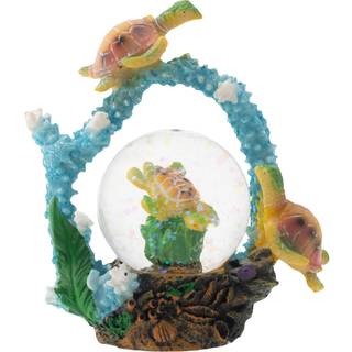 Elanze designer svømmende havskildpadde venner magisk finurlig bordplade kommode natbord figur miniatyr 45 mm robust polyresin glitter vand snede