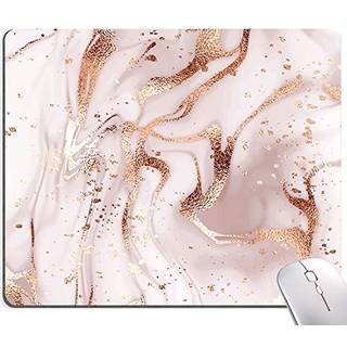 Armanza Mouse Pad Marmor Pink Rose Gold Marble Mouse Pad For Women Washing Square Cloth Mousepad til Office Laptop Non-Slip Rubber Computer Mouse