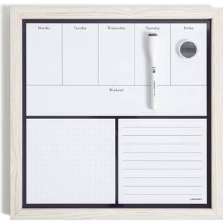 U Brands Rustic Weekly Dry Erase Planner Board 14 x 14 tommer Kontorforsyning Hvid tr?ramme