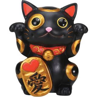 Sort maneki neko penge heldig kat kinesisk japansk statue
