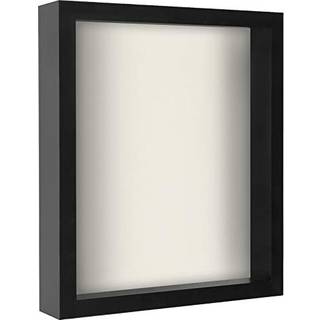 AmericanFlat 11x14 Shadow Box Frame med knust -resistent glas - Silhuetkollektion - Stor skyggeboks Display til bordplads og v?gvisning - sort me
