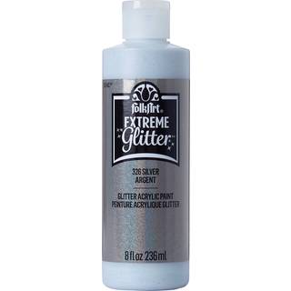 Folkart Glitter Paint 8 Oz Silver 8 Fl Oz
