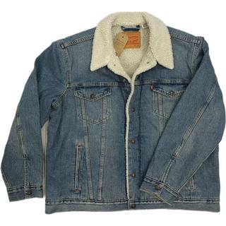 Levis m?nds type III sherpa jakke sennep bl? denim l