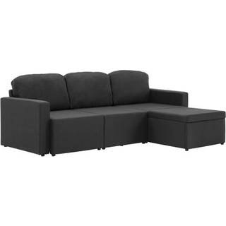 3-personers sovesofa modulær stof mørkegrå