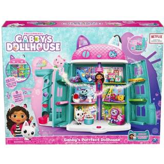 Gabby's Dollhouse Purrfect dukkehus med lyde og sætninger - 60 cm højt med figurer og møbler