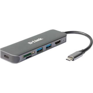 USB-C HUB, 6-I-1, MED HDMI & KORT LÆSER