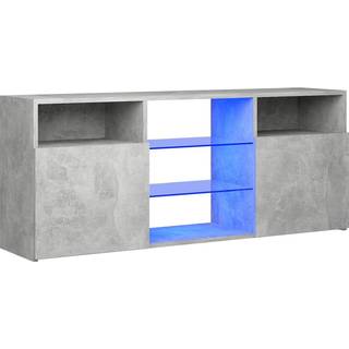 tv-bord med LED-lys 120x30x50 cm betongrå