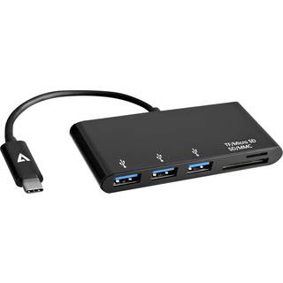 V7 USB-C male to 5-in-1 Hub female - hub - 3 ports USB hub - 3 ports - Sort
