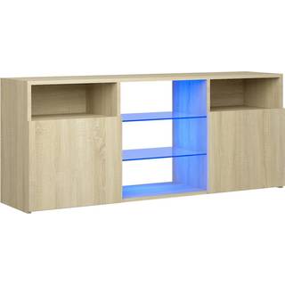 tv-bord med LED-lys 120x30x50 cm sonoma-eg