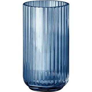 Lyngby vase glas blå H.20 cm
