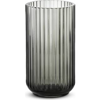 Lyngby vase glas røgfarvet H.20 cm