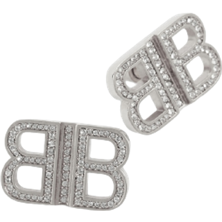 Balenciaga Hourglass embellished earrings - silver - One Size
