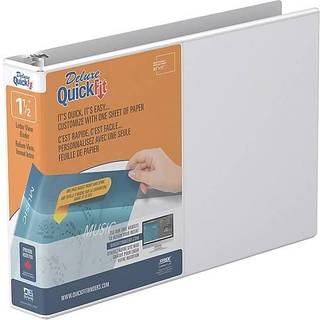 Quickfit Landscape 3 Ring Legal Binder Heavy-Duty Round-Ring Binder med klar visning af d?kning 8.5 """" X 11 """" Rund ring 1,5 tommer hvid