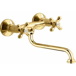 LAVABO Retro 2-Grebs køkkenarmatur i natur messing