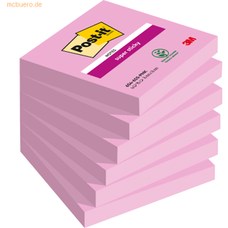 3M Post-it SS-Notes 76x76 lyserød, 6 stk