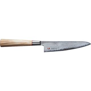 Suncraft Senzo Twisted Octagon Kochmesser 14,3 cm - Damaststahl - Griff Pakkaholz - Braun,Silber