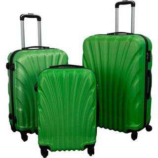 Kuffertsæt - 3 Stk. Hardcase kufferter - Grøn Musling
