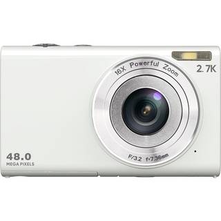 Digitalkamera 48MP 2,7K FHD 16X digital zoom 2,88-tommer skærm Hvid