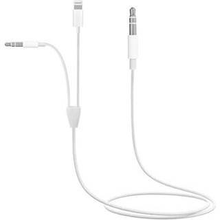 2-i-1 3.5mm AUX Lydkabel MH030 - iOS, Android - Hvid