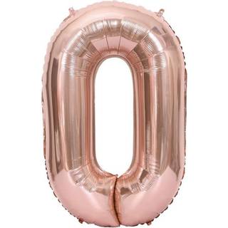 Nummerballon 102 cm, nummer 0 - Pink