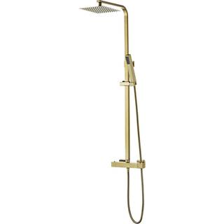 Danbad brusesystem med Rainshower, 200 x 200 mm, børstet messing look