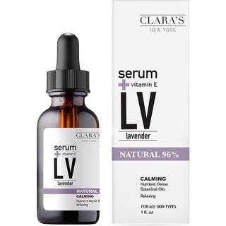 Clara's New York Lavender i Squalen Facial Serum med E -vitamin til beroligende beroligende og fugtighedsfugtighed - Letvægtsformular 30ml /1fl o