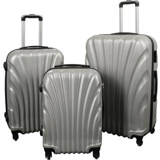 Kuffertsæt - 3 Stk. - Praktisk hardcase billige kufferter - Musling grå