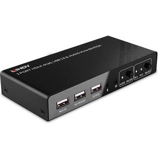 LINDY 2 Port HDMI 4K60, USB 2.0 &