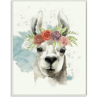 Stupell Industries Watercolor Llama del Rey designet vægkunst 13 i x 19 i design af kunstner Grace Popp