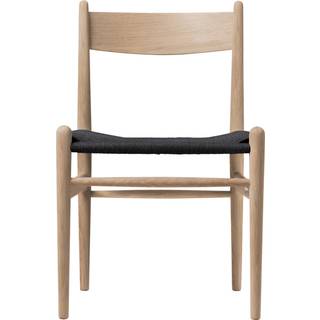 Carl Hansen - CH36, Vitoljad Ek, Svartflätat papperssnöre - Spisebordsstole - Hans J. Wegner - Træ farvet - Papir/Træ