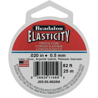 Beadalon Elasticity Stretch Cord 05 mm 020 i satin s?lv 25 m 82 ft