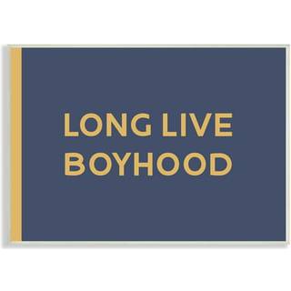 Stupell Industries Long Live Boyhood B?rns s?tning Bold Yellow Blue Wall Plaque 15 X 10