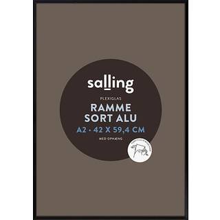 Sort ramme m. plexiglas - 42x59,4 cm (På lager i varehus)