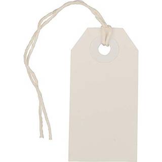 Jam Paper Gift Tag med streng - lille - 2 3/4 x 1 3/8 - White - Bulk 100/Pack