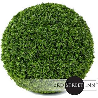 3. Street Inn Medium Cypress Topiary Ball - Artificial Plant Set - Indoor/Outdoor Wedding Party Decor - Faux l?vhave sf?re - Tr? og Bush -erstatn