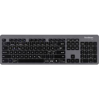Sandstrøm slankt trådløst tastatur (grå/sort) - På lager i butik