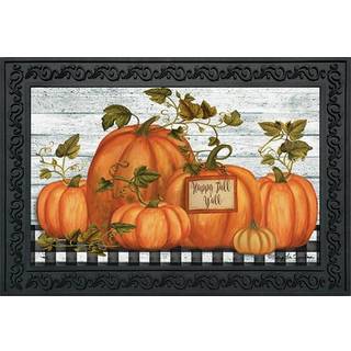 Briarwood Lane Happy Fall Y'all Pumpkins Primitive Doormat Autumn Indendoor Outdoor 30 """" X 18 """"