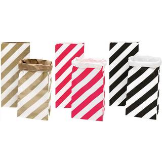 Paper Poetry Maxi-Blockbodenbeutel M Streifen 51x23x13,5cm 2 Stück - Schwarz-Weiß